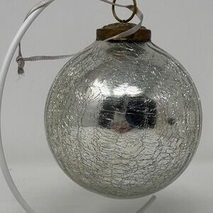 RESTORATION HARWARE KUGEL STYLE MERCURY GLASS CHRISTMAS ORNAMENT MIRROR